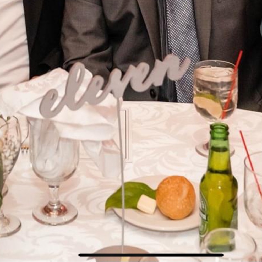 Table numbers 1-12